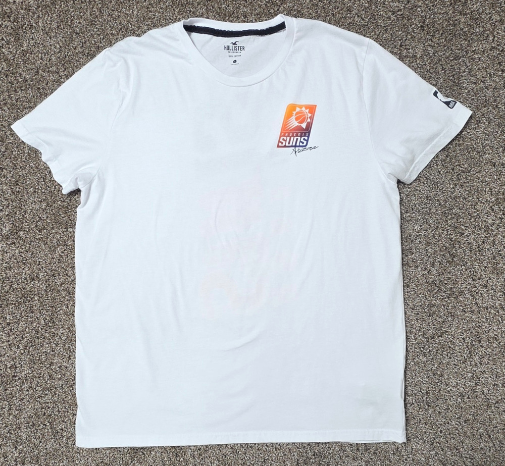 Hollister NBA Phoenix Suns T Shirt Mens XL White Graphic Tee Shirt Short Sleeve